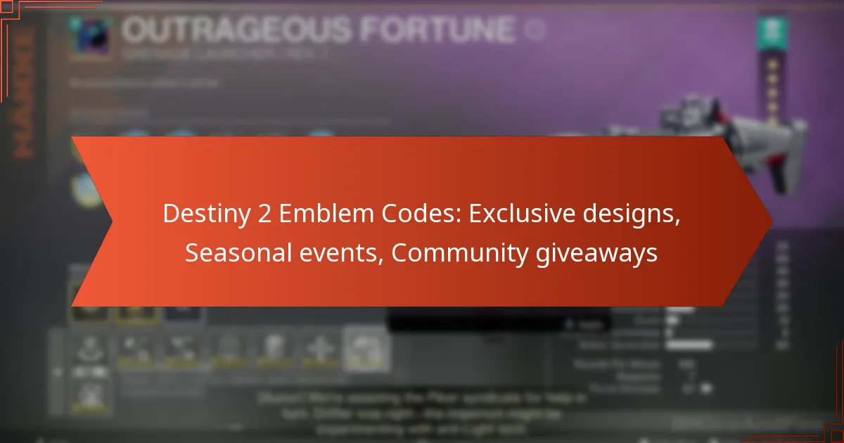 Destiny 2 Emblem Codes: Exclusive designs, Seasonal events, Community giveaways